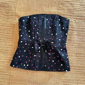 White House Black Market Polka Dot Bustier Corset Top Size 2 #8